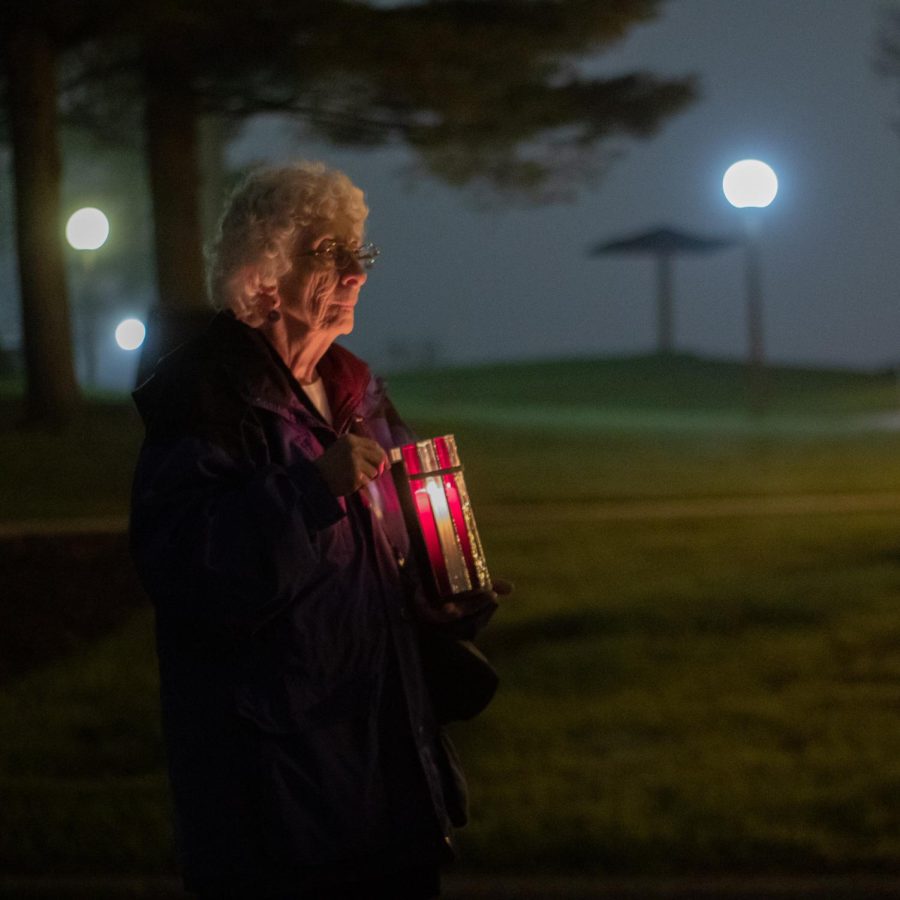 Barbara Child, a former professor at Kent State, was the first to stand vigil at Jeffrey Miller's spot in the Prentice Hall parking lot on Friday night and will speak on Miller's behalf during the commemorations on Saturday, May 4.Miller's mother, Elaine Holstein, passed away on May 28, 2018, and was the last of the surviving parents of the victims. Child said it's an honor they asked her to speak on his behalf."I'm so grateful for the people that see to it that this keeps happening," Child said. As for today's students who came to the vigil, Child said it's important for them to know about dissent."There are lots of things that are worthy of dissent today, and so people have to constantly be aware of what can happen and how important it is to not let those rights just evaporate."