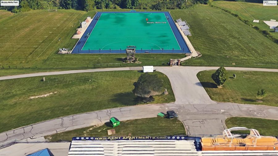 Murphy-Mellis Field, home of the Kent State field hockey team, viewed looking north over the edge of Dix Stadium.