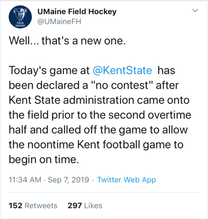 The University of Maine's field hockey team released a statement on Twitter.