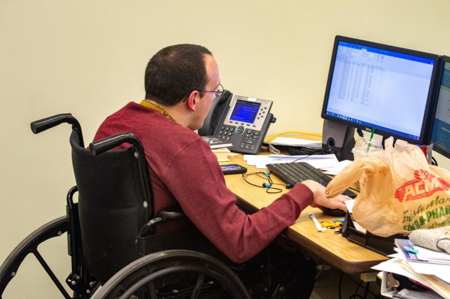 Tony Snyder has cerebral palsy and works in the Kent State University library as a Copyright and Interlibrary Loan Associate. He works on processing interlibrary loan requests that will eventually result in items from the libraries being sent across the country and worldwide. Snyder says, "Interlibrary loan is like having the world's libraries at your fingertips."