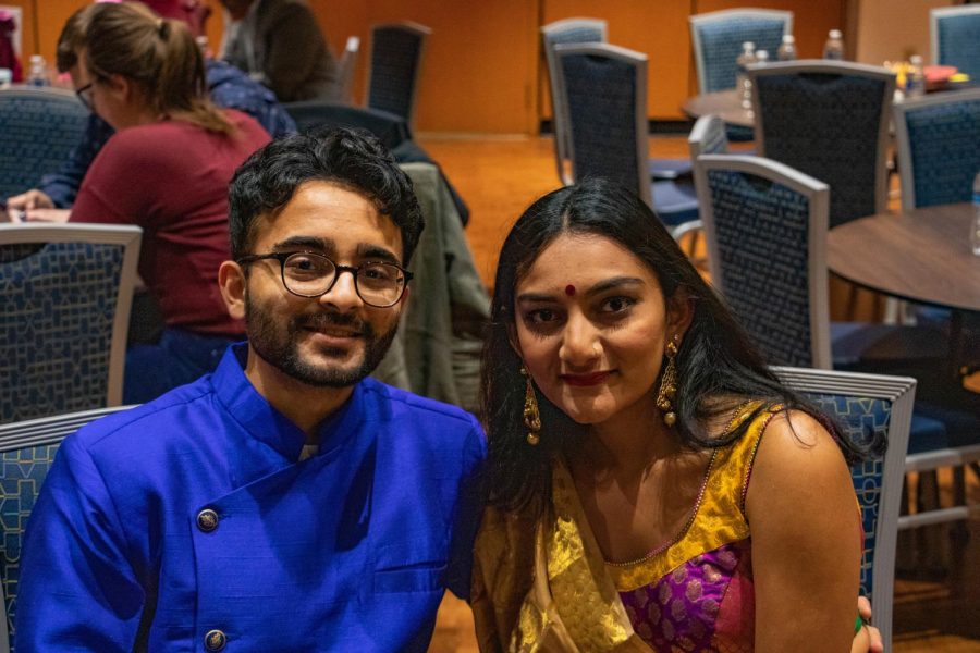 Dhruv Patel  and Janki Desai at Kent State's Diwali Festival on Nov. 3, 2019.