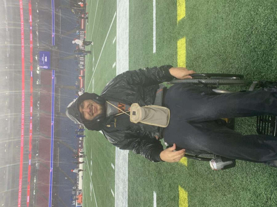 Peter Knab on the sideline before the Browns/Patriots game Sunday, October, 27 2019.