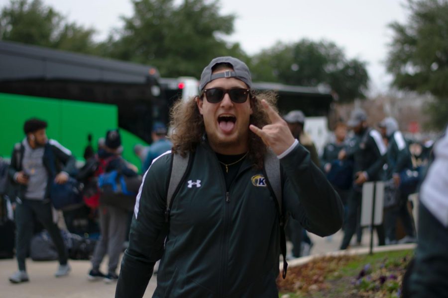 Junior tight end Adam Dulka arrives at the Westin Stonebriar Hotel &amp; Golf Club in Frisco,Texas. He has six catches for 45 yards and a touchdown this season. 