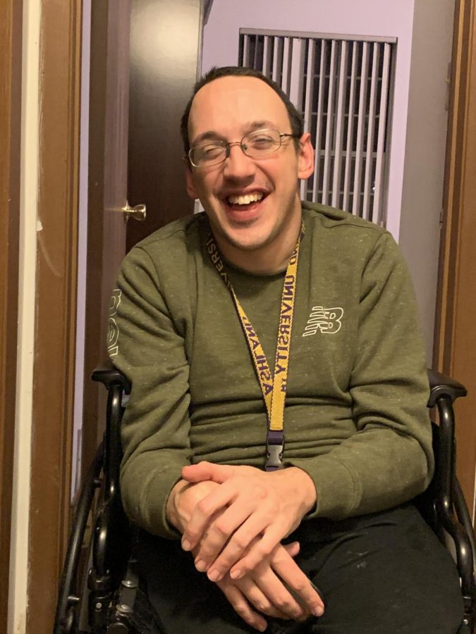 Kent State librarian Tony Snyder in his Holly Park apartment unit Friday, January 24, 2020. 