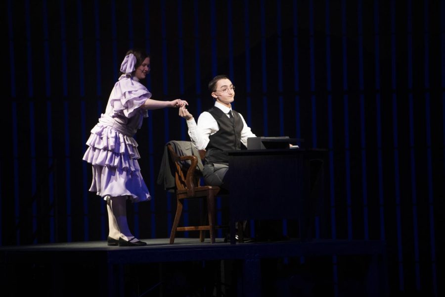 Taylor Rae Fox as Mary Phagan and Matthew Hommel as Leo Frank in the musical, "Parade" on Feb. 21 in the Center for Performing Arts. The musical revolved around a rape case and the lynching of a Jewish man.