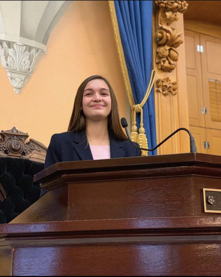 Sydney Dunmire, Ohio youth governor, 69th governor of the Ohio YMCA youth and government program, and senior at Rutherford B. Hayes High School. 