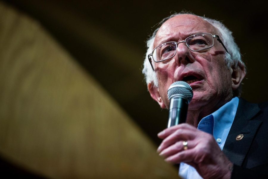 RICHMOND, VA - FEBRUARY 27: Democratic presidential candidate Sen. Bernie Sanders (I-VT) speaks during a rally at the Arthur Ashe Junior Athletic Center on February 27, 2020 in Richmond, Virginia. Sanders continues to seek support for the Democratic nomination ahead of Super Tuesday on March 3. (Photo by Zach Gibson/Getty Images)