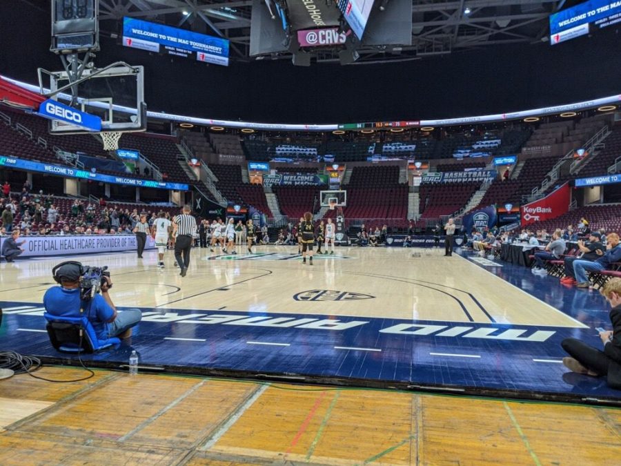 The 2020 Womens MAC Tournament in a nearly empty Rocket Mortgage FieldHouse