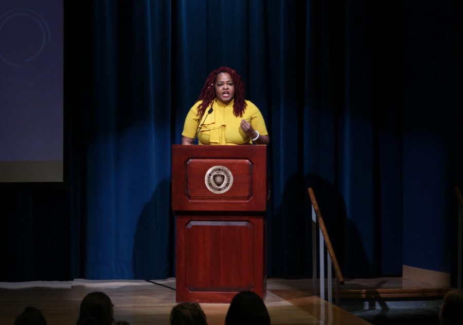 Representative Stephanie Howse, current representative of the 11th district of the Ohio House of Representatives sets the tone for Black Moms Matter panel on Wednesday, Mar. 4, 2020.