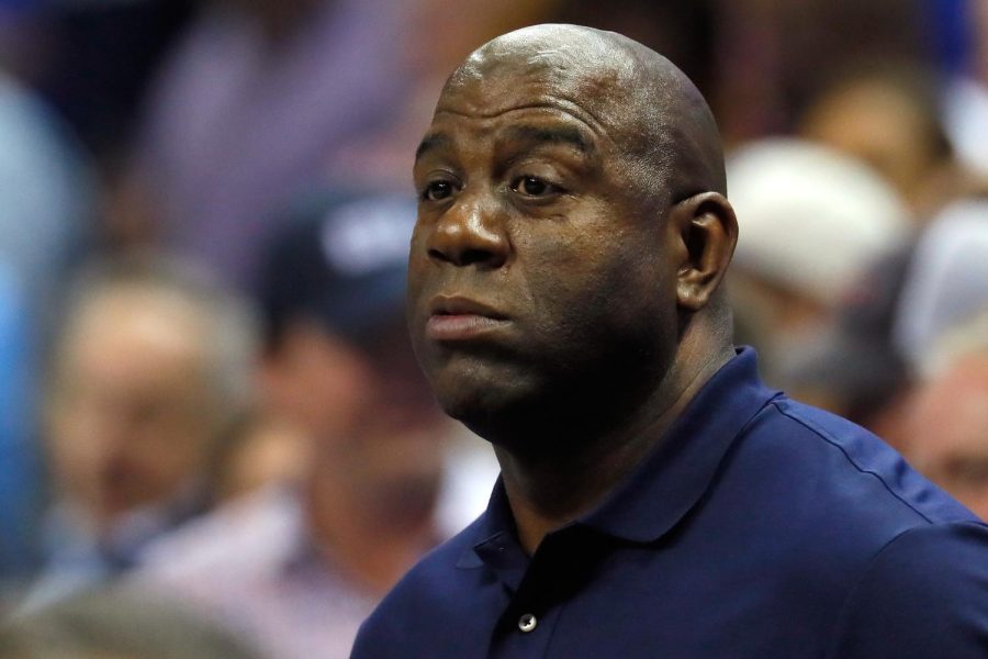 Magic Johnson attends a game between the Kentucky Wildcats and the UCLA Bruins in 2017.