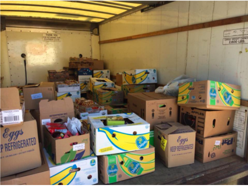 The Beall Hall food pantry distributes goods donated by Trader Joe’s including eggs, bread, meats and other perishable goods.