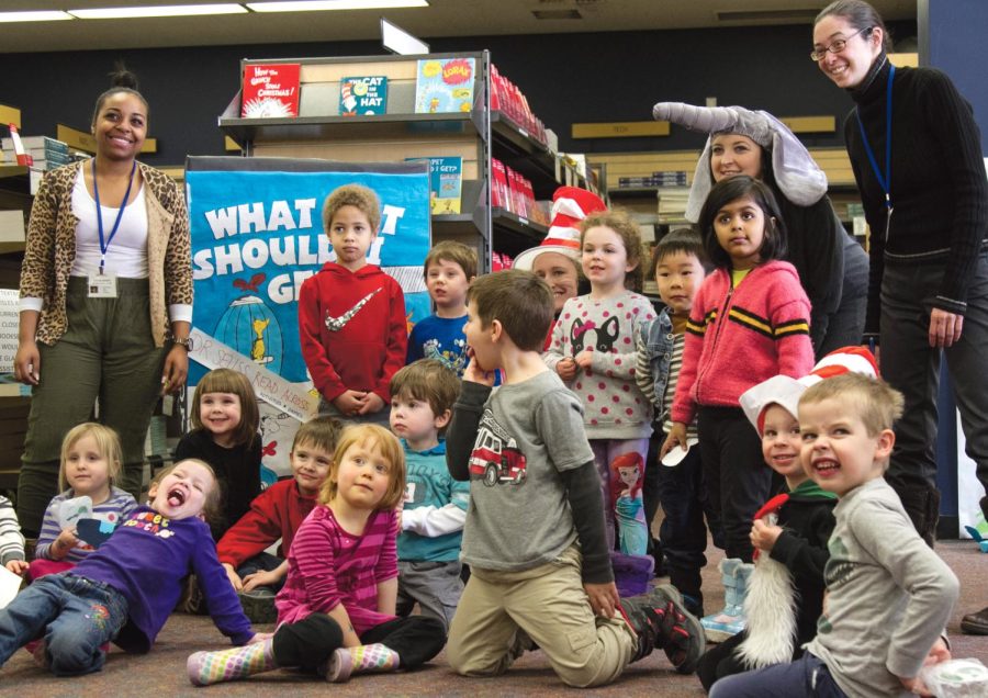 Children from the Kent State Child Development Center are a common site around the university's main campus. Here, a number of the children gather for a group picture at the second annual Dr. Seuss Read Across America event at the Kent State Bookstore in March 2016.