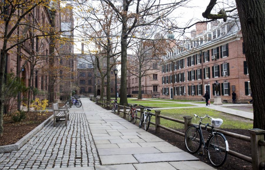 The Justice Department accused Yale University of discriminating against Asian American and White applicants in its undergraduate admissions process. This image shows Welch Hall on the Old Campus at Yale University in New Haven, Connecticut, November 28, 2012.