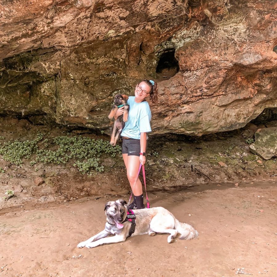 Audrey Seifert with her dogs Koko and Bruno. Courtesy of Audrey Seifert. 