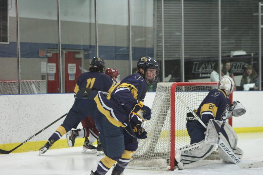 The KSU Divison 1 club hockey team defends against IUP. Jan. 31, 2020.