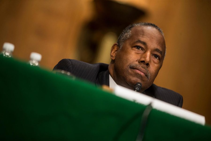 WASHINGTON, DC - SEPTEMBER 10: U.S. Housing and Urban Development Secretary Ben Carson testifies during a Senate Banking, Housing, and Urban Affairs Committee hearing on September 10, 2019 in Washington, DC. Trump administration officials were testifying before the committee in support of a report released last week calling for the privatization of Fannie Mae and Freddie Mac, the mortgage-finance behemoths taken over by the federal government 11 years ago to prevent their collapse in the wake of the 2008 financial crisis. (Photo by Zach Gibson/Getty Images)