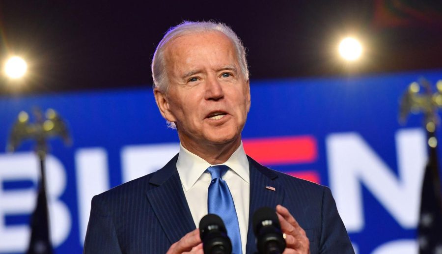 Democratic presidential nominee Joe Biden delivers remarks at the Chase Center in Wilmington, Delaware, on November 6, 2020. - Three days after the US election in which there was a record turnout of 160 million voters, a winner had yet to be declared. 