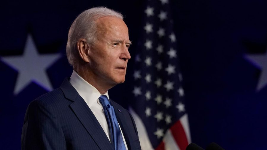 WILMINGTON, DELAWARE - NOVEMBER 06: Democratic presidential nominee Joe Biden addresses the nation at the Chase Center November 06, 2020 in Wilmington, Delaware. The winner of the 2020 presidential election has yet to be declared, as vote counting continues in the key states of Pennsylvania, Georgia, Nevada, Arizona, and North Carolina. (Photo by Drew Angerer/Getty Images)