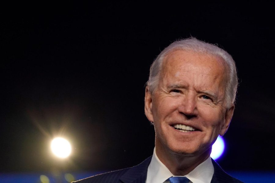 WILMINGTON, DELAWARE - NOVEMBER 06: Democratic presidential nominee Joe Biden addresses the nation at the Chase Center November 06, 2020 in Wilmington, Delaware. The winner of the 2020 presidential election has yet to be declared, as vote counting continues in the key states of Pennsylvania, Georgia, Nevada, Arizona, and North Carolina. (Photo by Drew Angerer/Getty Images)