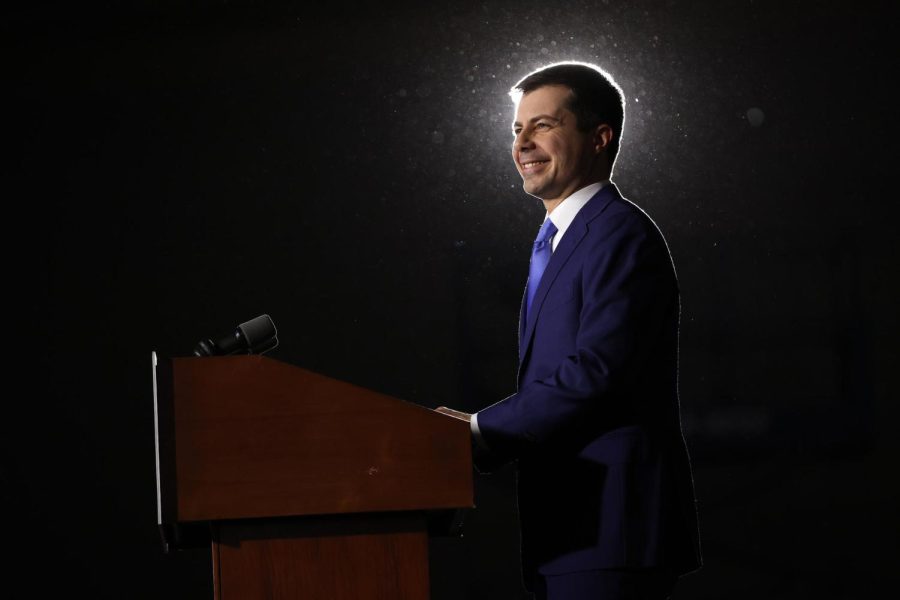 Former South Bend, Indiana Mayor Pete Buttigieg, seen here at Drake University on February 03, 2020 in Des Moines, Iowa, has been selected as President-elect Joe Biden's pick for transportation secretary.