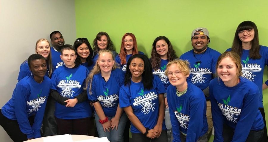 Kent State of Wellness Student Ambassadors pose for a photo while at a meeting in September of 2020.