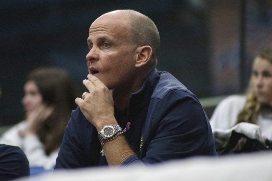 Joel Nielsen, the Kent State University athletic director, watches the Kent State women's basketball team play Purdue Fort Wayne on Nov. 16, 2019.