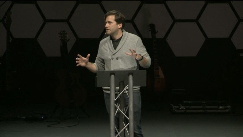 Jarrod Williams, associate pastor of Redemption Chapel, speaks during a Sunday service on Feb. 14, 2021. This photo was taken from one of Redemption Chapel’s livestreamed services.