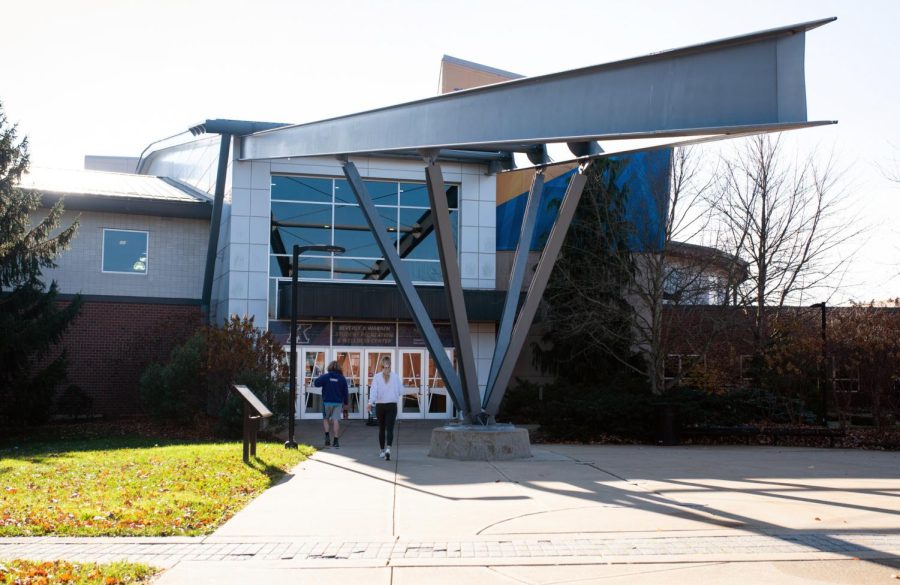 The outside of the Student Recreation and Wellness Center, recently reopened in August.