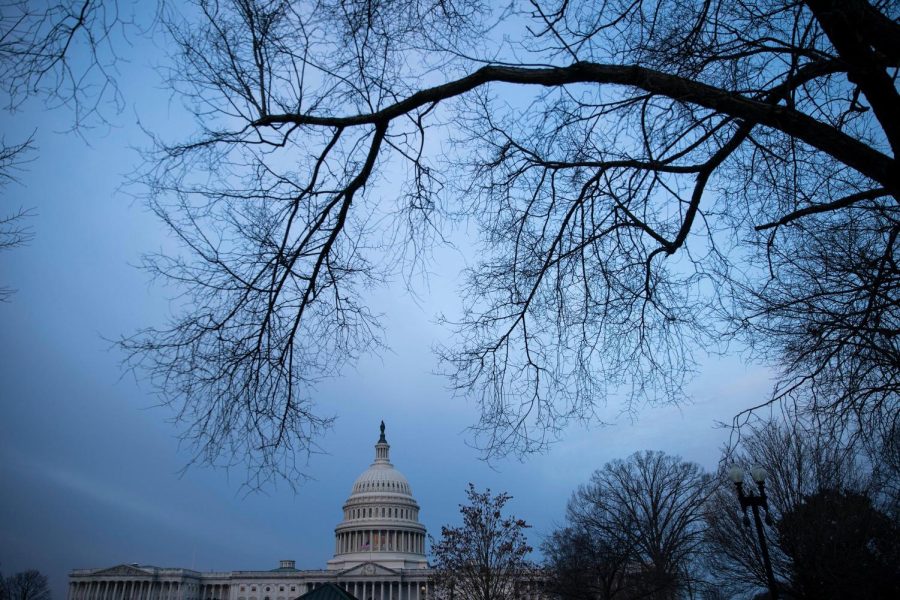 WASHINGTON, DC - FEB 10: The U.S. Capitol building is seen at sunrise on February 10, 2021 in Washington, DC. House managers and the defense will make opening arguments today as the Senate impeachment trial of former President Donald J. Trump continues. (Photo by Sarah Silbiger/Getty Images)