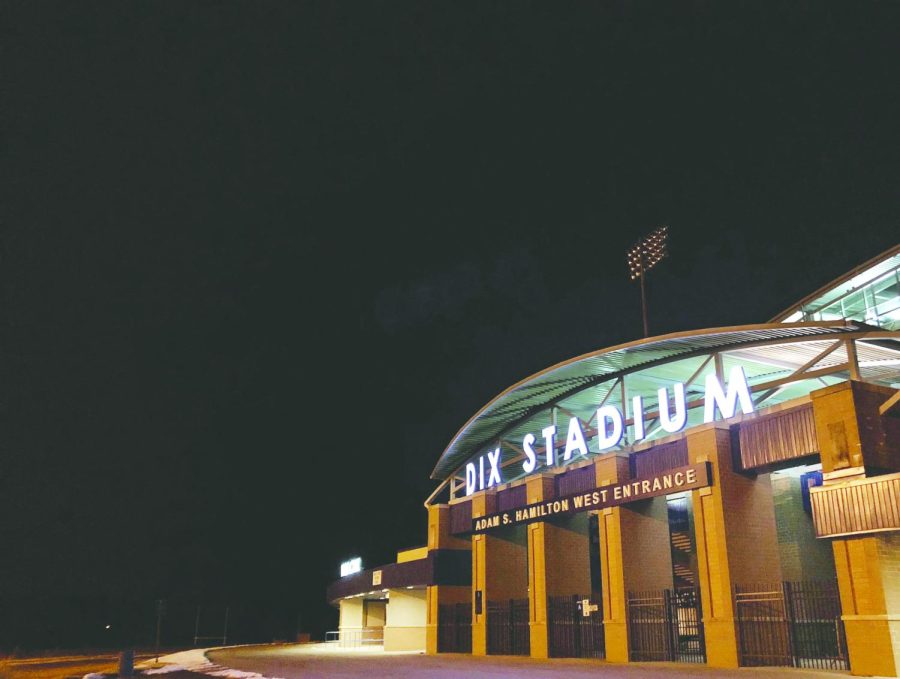 Nighttime at Dix Stadium Tuesday, Feb. 13, 2018.