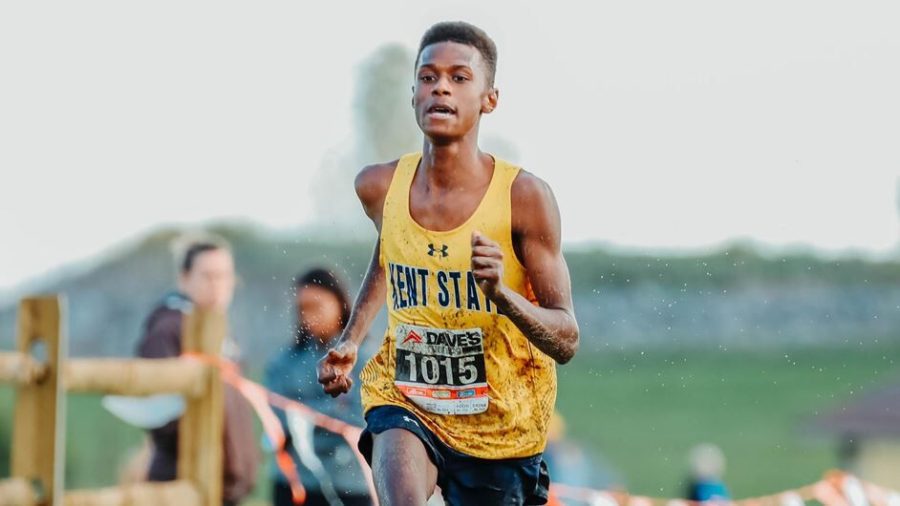 Freshman Baidy Ba runs during the Falcon Invitational in Bowling Green, Ohio on Saturday Oct. 16.