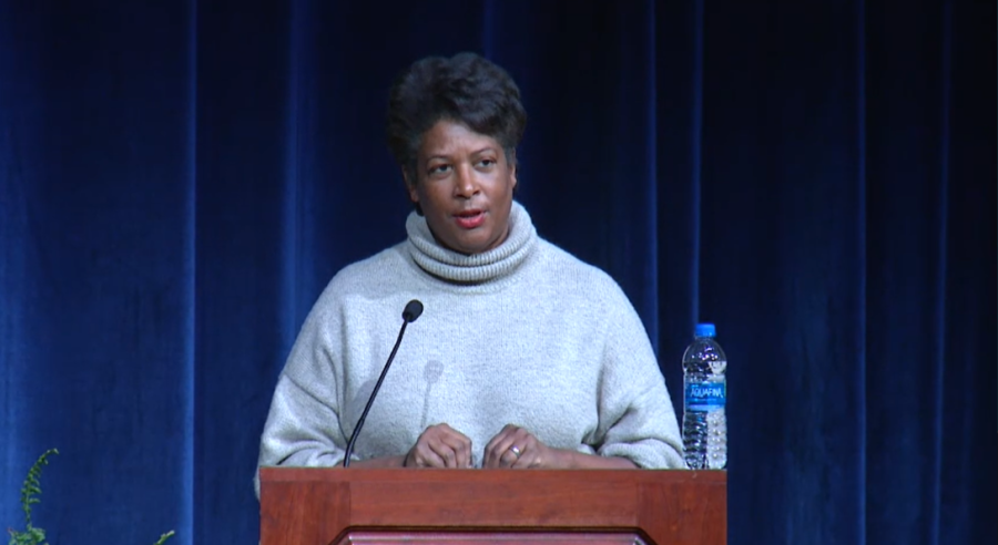 Dawn Porter, award-winning documentary filmmaker, addresses a virtual crowd as keynote speaker at Kent State University’s Martin Luther King Jr. Celebration, on Thursday, Jan. 27, 2022. 