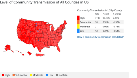 CDC Covid map