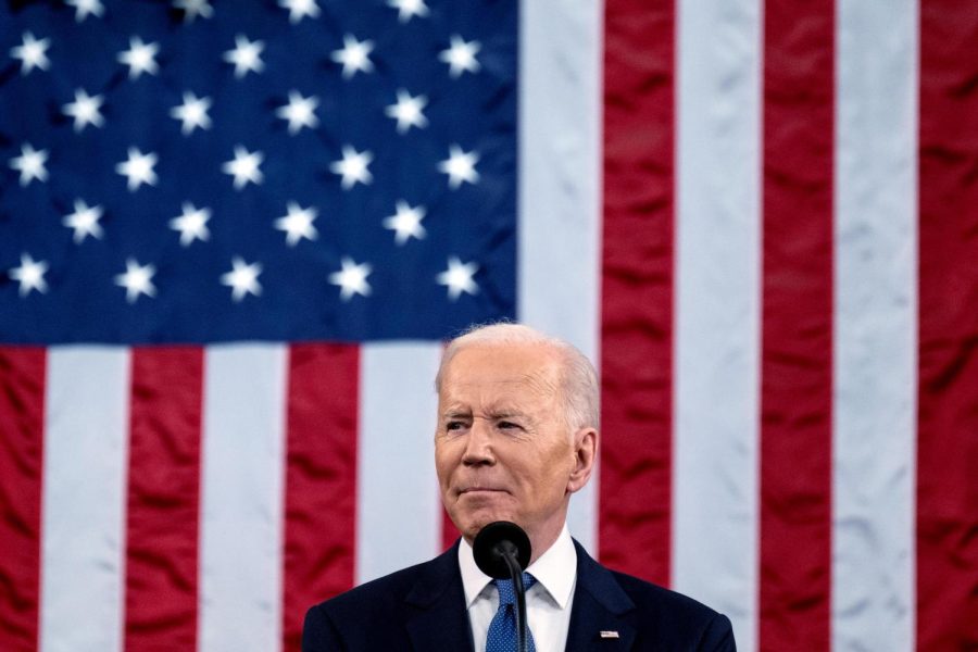 President Joe Biden delivers his State of the Union address to a joint session of Congress at the Capitol, Tuesday, March 1, 2022, in Washington. (Saul Loeb, Pool via AP)