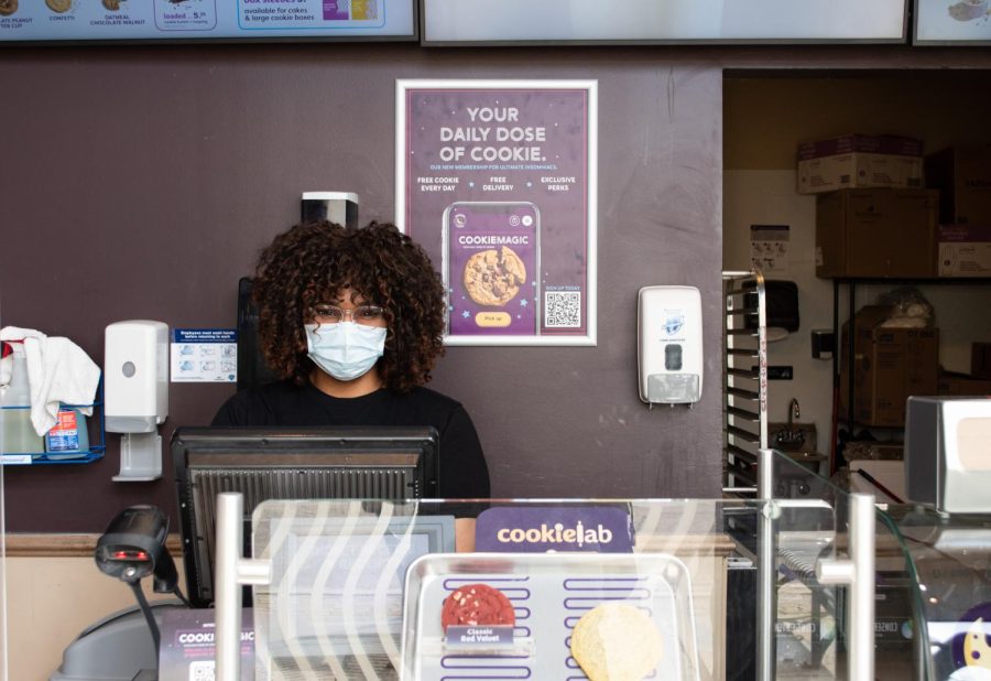 Amil Barlow, an employee at Insomnia Cookies.