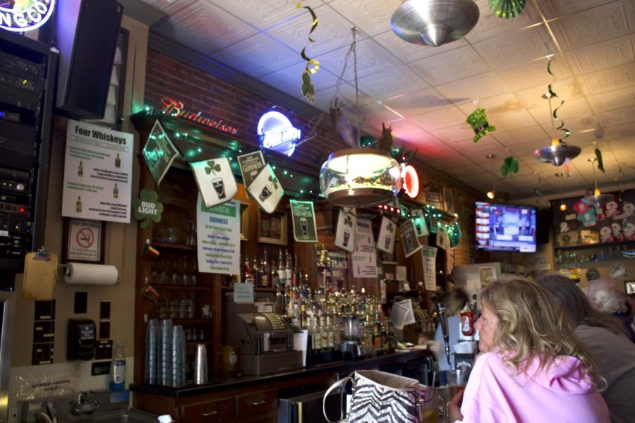 Ray's Place restaurant on 135 Franklin Ave. Pictured is the inside and the St. Pattys decor above the bar.