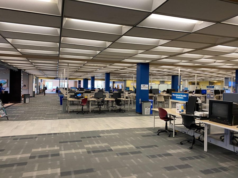 First floor of the Library has lots of resources, including a Starbucks.