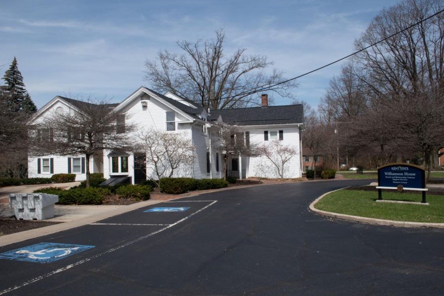 The Williamson House is located at the corner of Main Street and Midway Drive on campus.