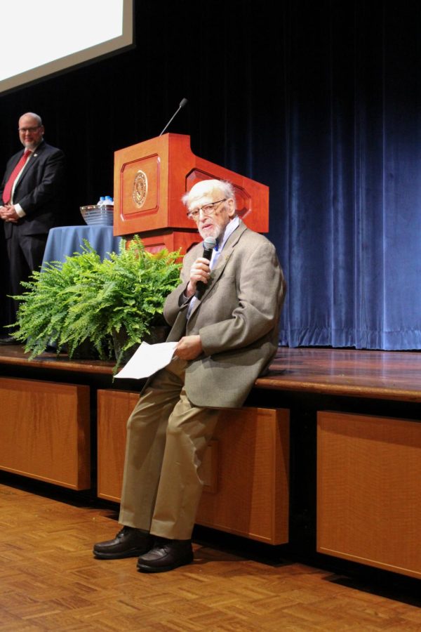 Jerry Lewis was a faculty marshal during May 4, 1970.  1970 was his first year serving as a faculty marshal.  He was actively teaching at Kent State from 1966 to 2013 as a Professor Emeritus of Sociology.  He spoke at the Jerry M. Lewis May 4 Lecture Series and Luncheon on Monday, May 2.