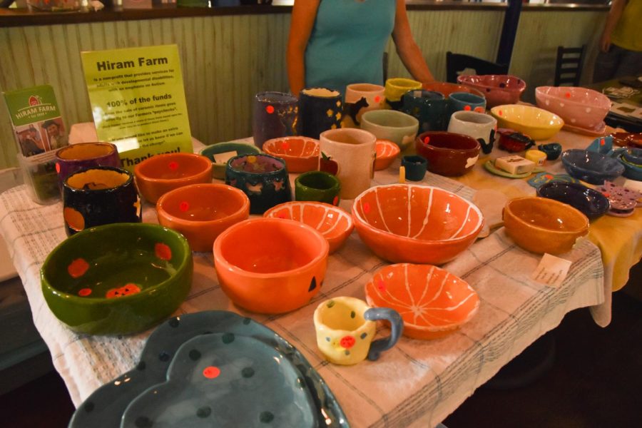 Hiram Farm's stand featured handmade ceramic pieces made by adults with developmental disorders with 100% of proceeds going back to the artists.