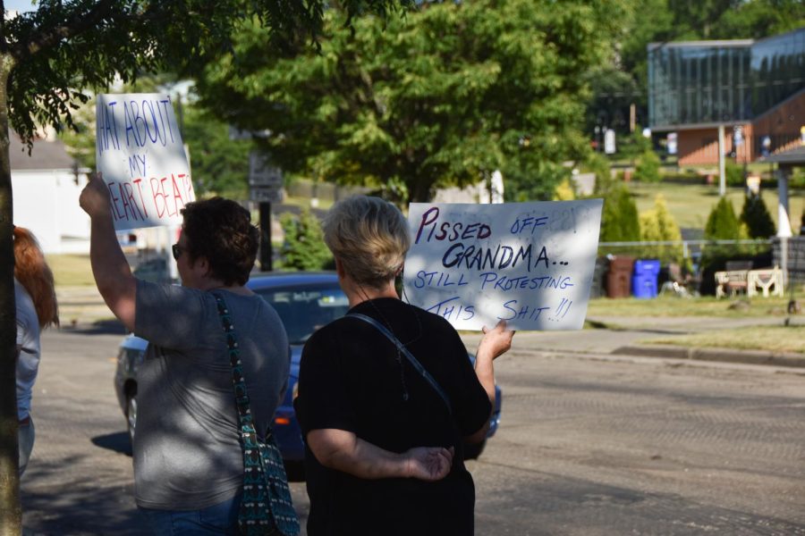 Local Kent residents joined the students in the protest on June 24.