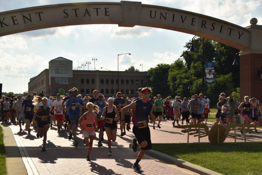 Runners take off as they start the “Run that Shall not be Named” 5k.