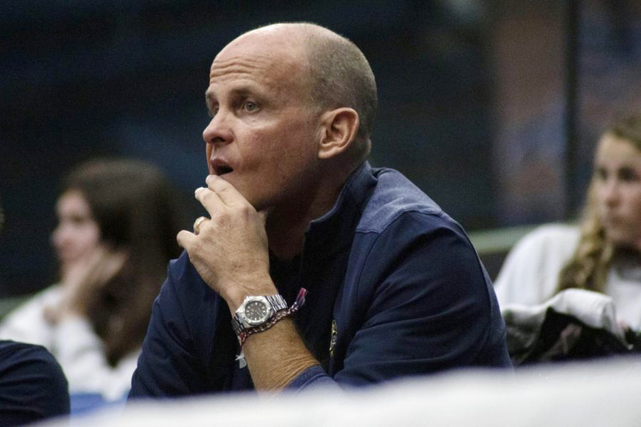 Joel Nielsen, who served as the Kent State athletic director from 2010 to 2021, watches the Kent State women's basketball team play Purdue Fort Wayne on Nov. 16, 2019.