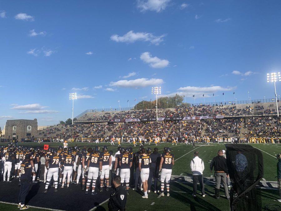 Kent State and Toledo fans come to Glass Bowl Stadium to watch the Flashes take on the Rockets. Toledo won the game 52-31. 