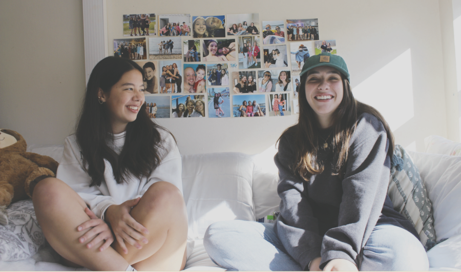 Freshman architecture major Annabelle Montgomery (left) and her roommate, Olivia McClelland, in their dorm room in Kent State’s Allyn Hall.