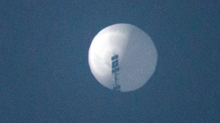 A balloon flies in the sky over Billings, Montana, on February 1, 2023, in this picture obtained from social media.
Chase Doak/Reuters