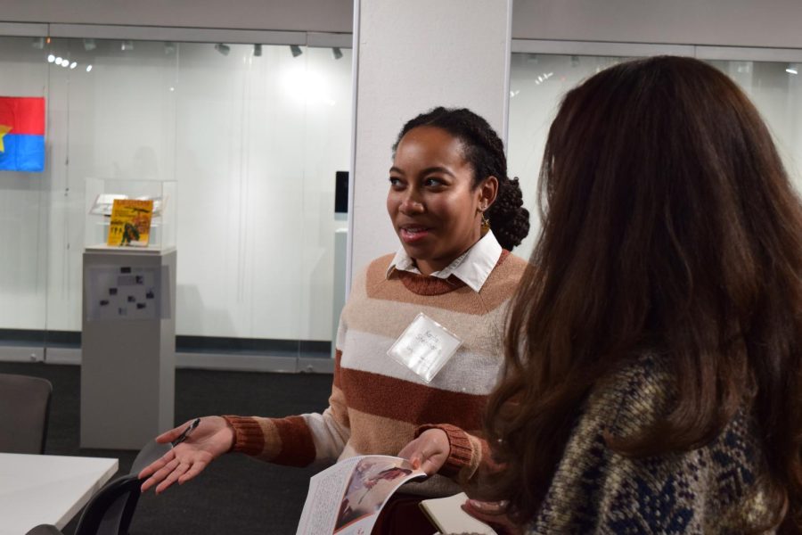 Kayla Stephens shares her passion for equality during the "What's Your Issue" exercise at the Elect Her event in Taylor Hall on Feb. 4, 2023.