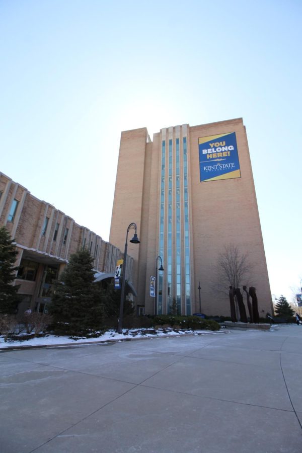 The Kent State library located on 1125 Risman Dr.