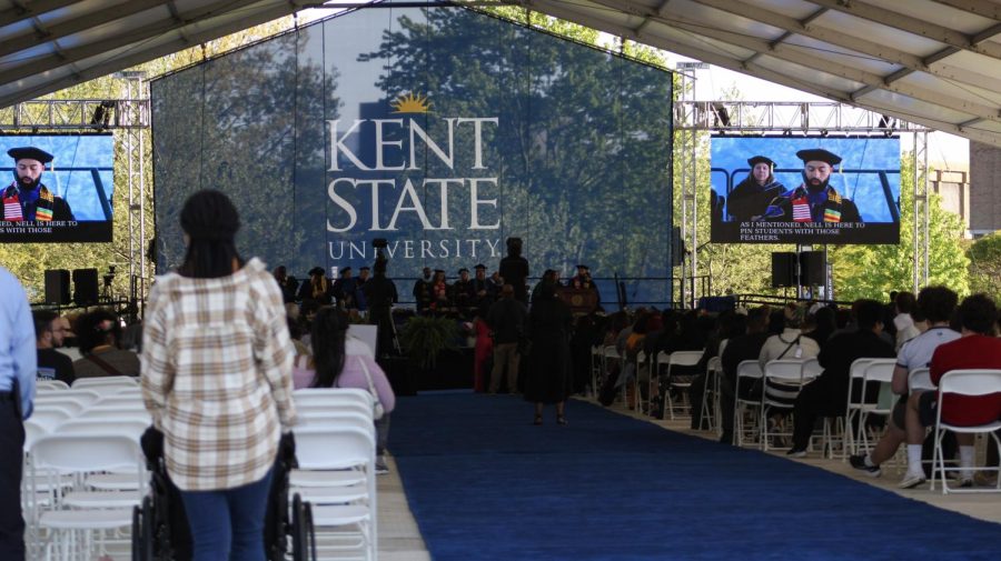 The tent on Manchester Field at Karamu Ya Wahitimu, a pre-commencement ceremony, on May 10, 2023. 