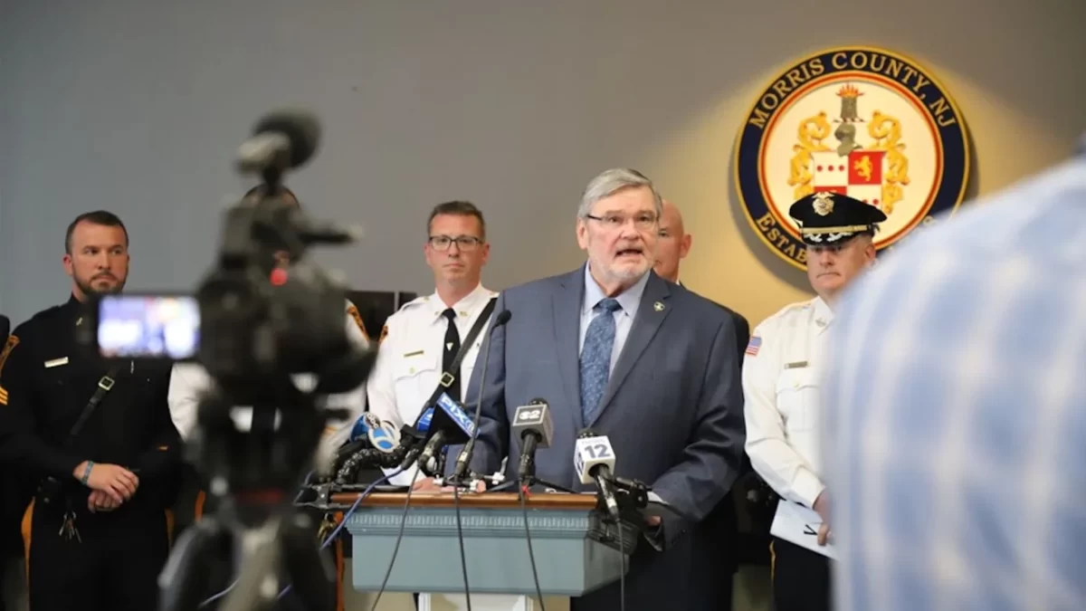 Morris County prosecutor Robert J. Carroll speaks at a news conference about "Baby Mary" on September 7, 2023. (Morris County Prosecutor's Office)